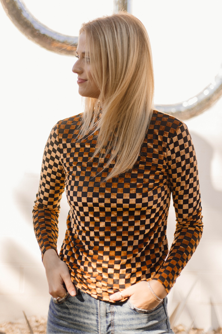 Pep Rally Velvet Mesh Gold/Black