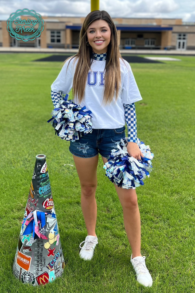 Pep Rally Mesh Top Blue