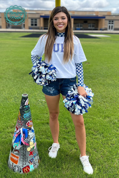 Pep Rally Mesh Top Blue