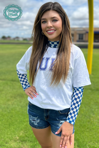 Pep Rally Mesh Top Blue