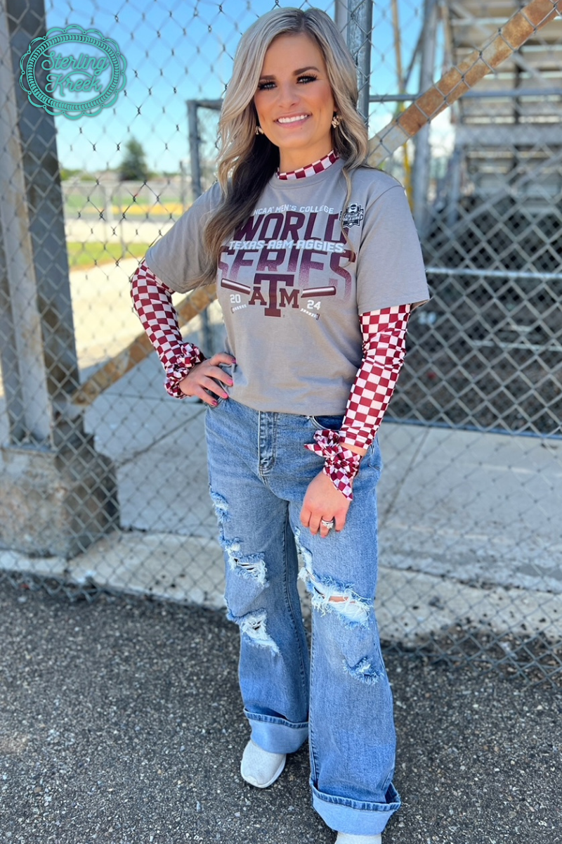 Pep Rally Mesh Top Maroon