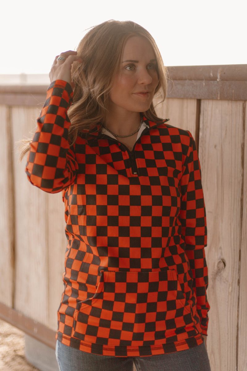 Pep Rally Pullover - Orange & Black