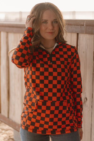 Pep Rally Pullover - Orange & Black