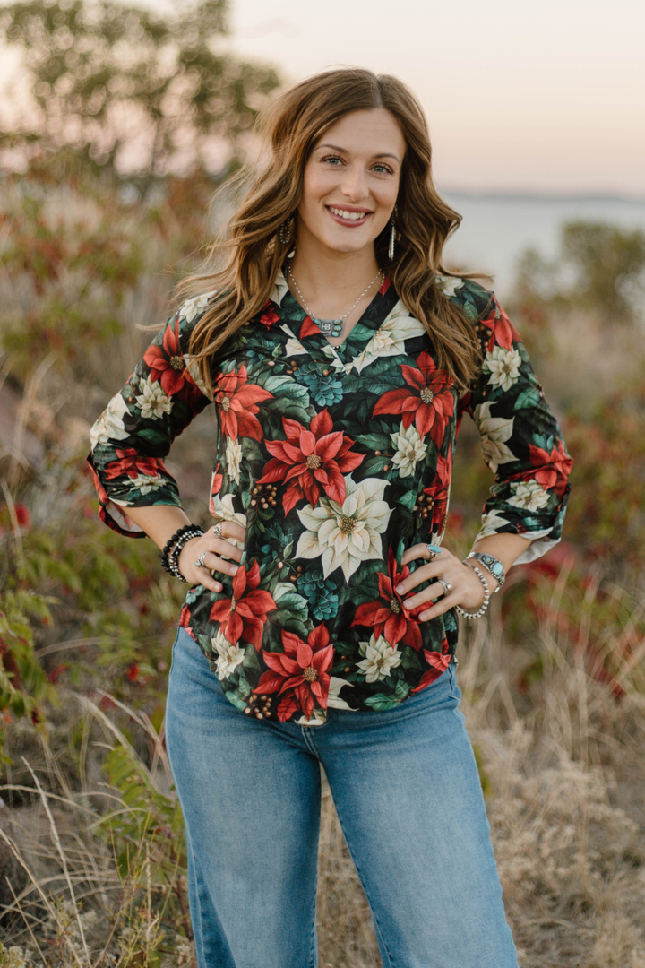 Poinsettia Season Top