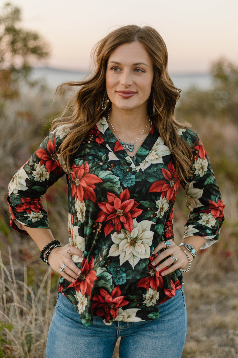 Poinsettia Season Top