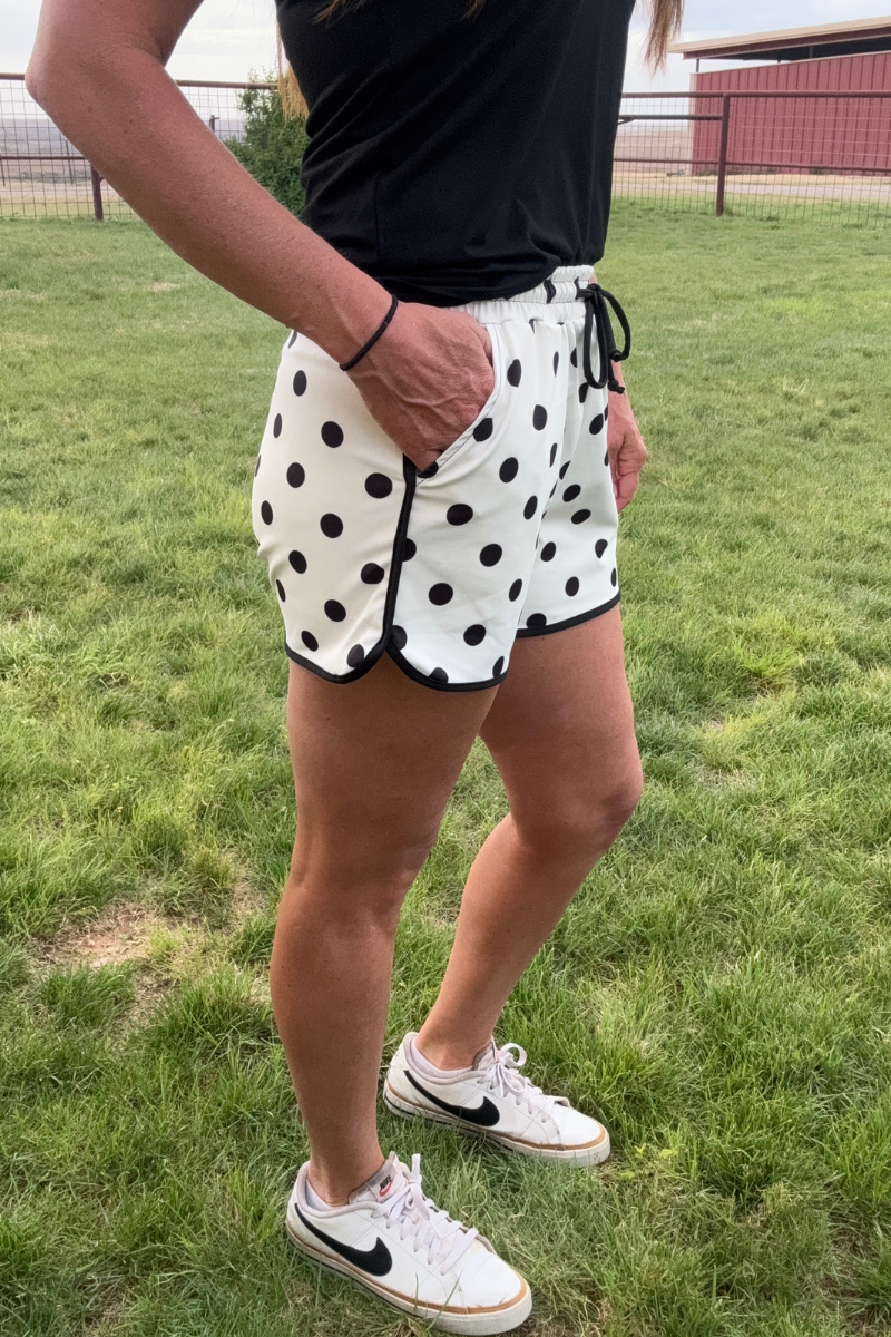Polka Dot Posie Shorts - Cream