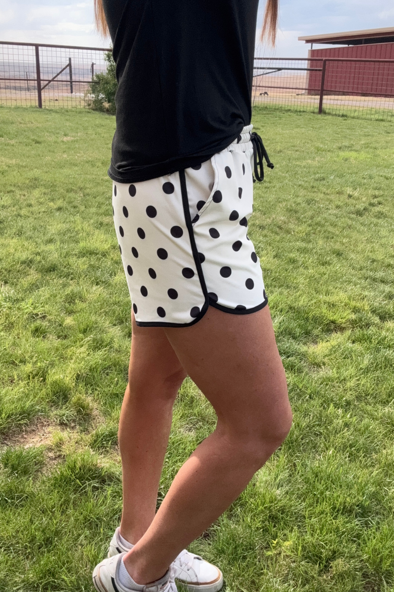 Polka Dot Posie Shorts - Cream
