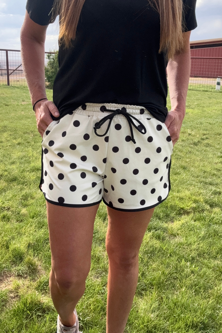 Polka Dot Posie Shorts - Cream