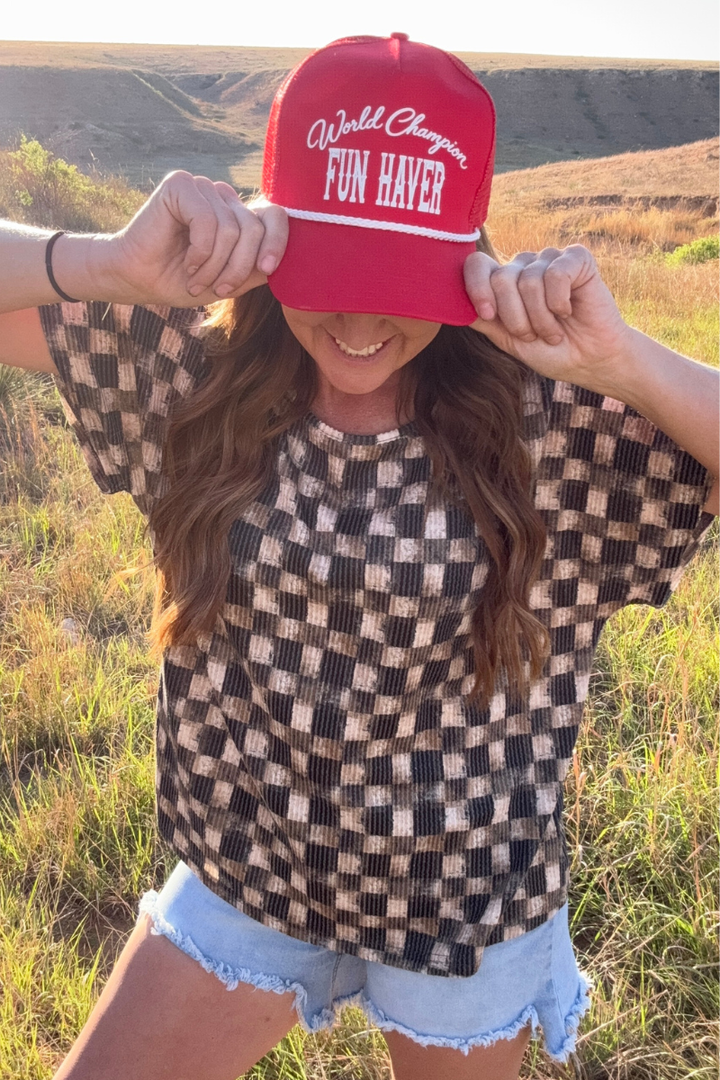 Dusty Check Top