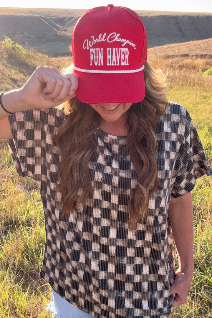 Dusty Check Top