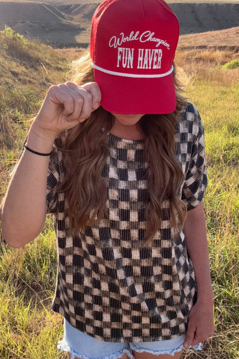 Dusty Check Top