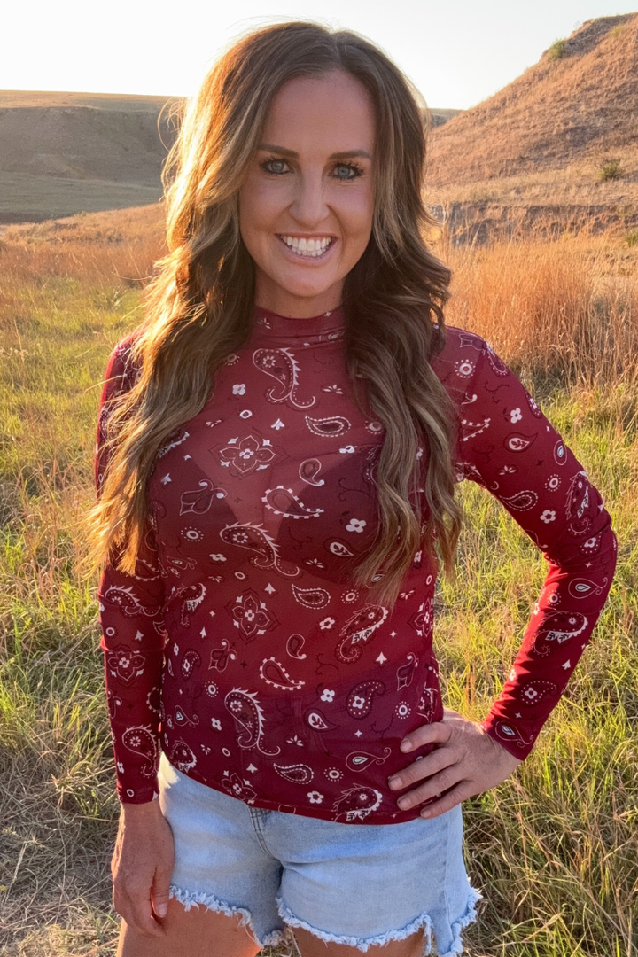 Bandana Babe Maroon Mesh