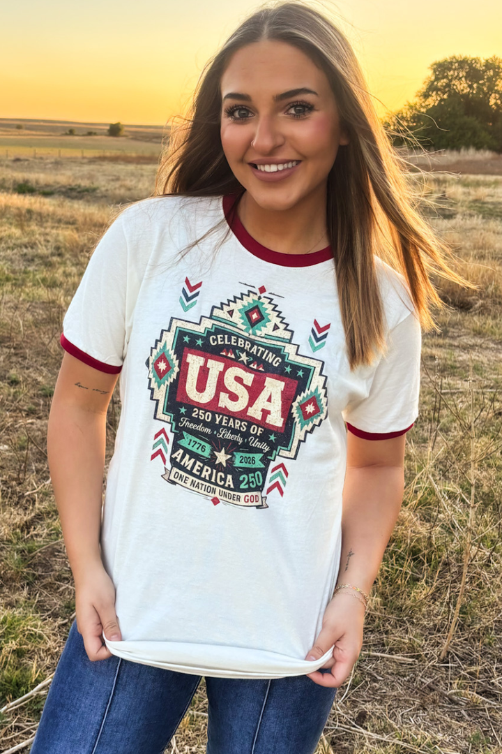 One Nation Ringer Tee