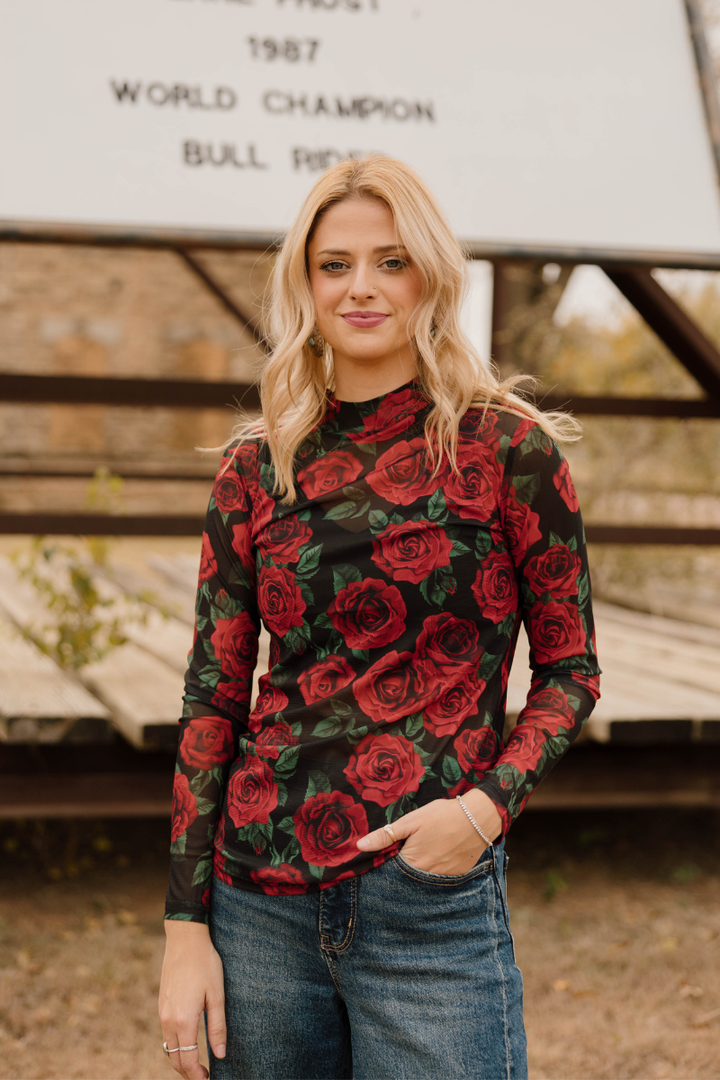 Rose Of My Heart Mesh Top
