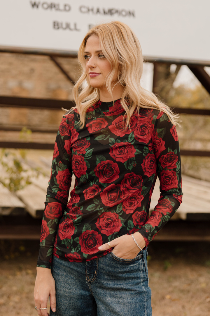 Rose Of My Heart Mesh Top