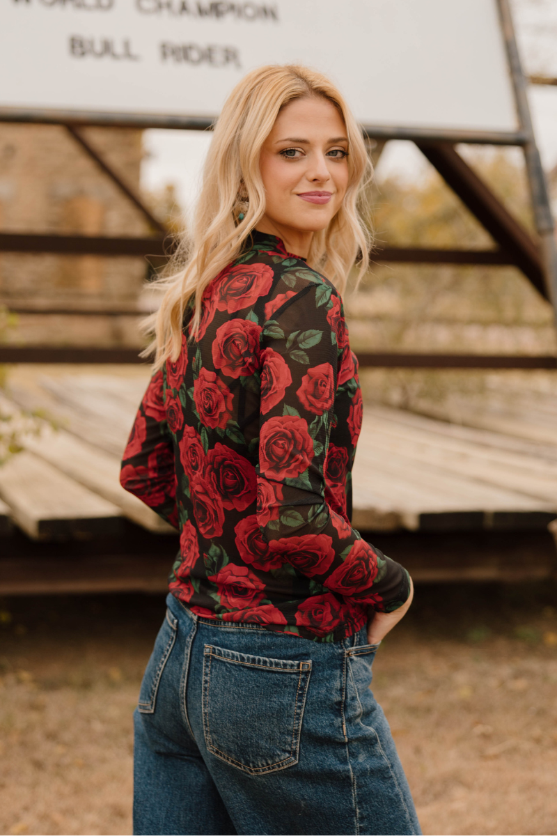 Rose Of My Heart Mesh Top