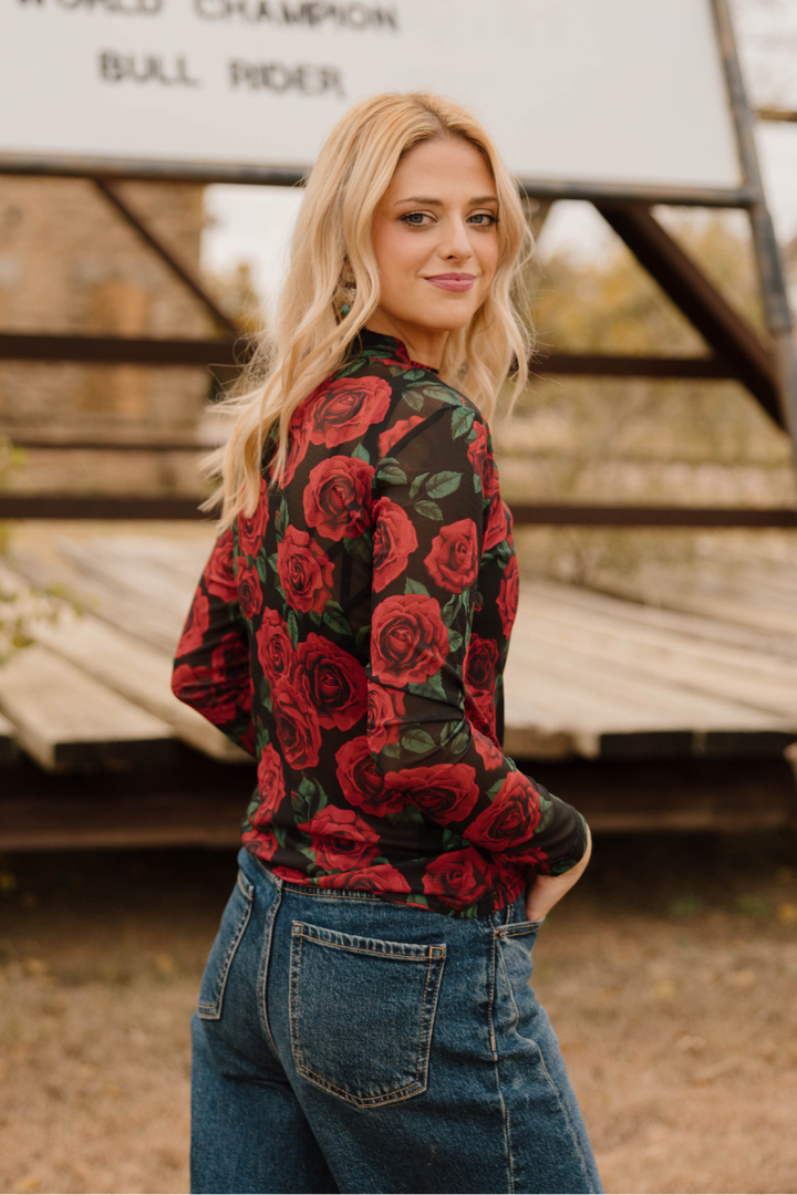 Rose Of My Heart Mesh Top
