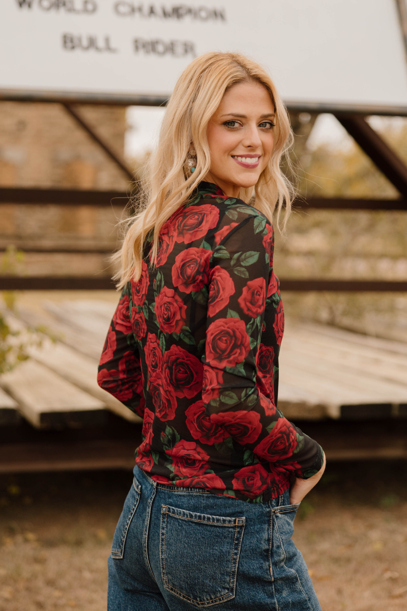 Rose Of My Heart Mesh Top