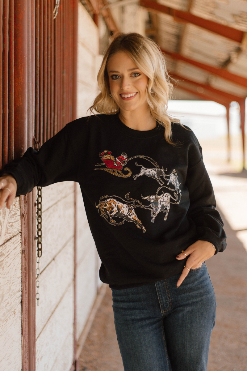 Santa's Cattle Drive Pullover