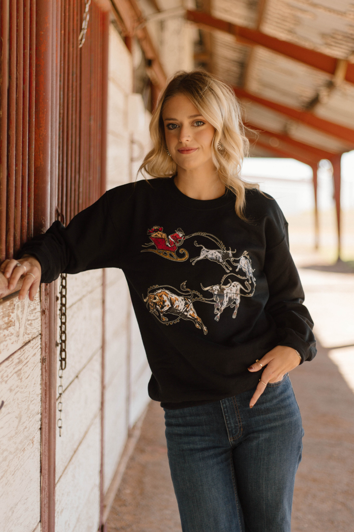Santa's Cattle Drive Pullover