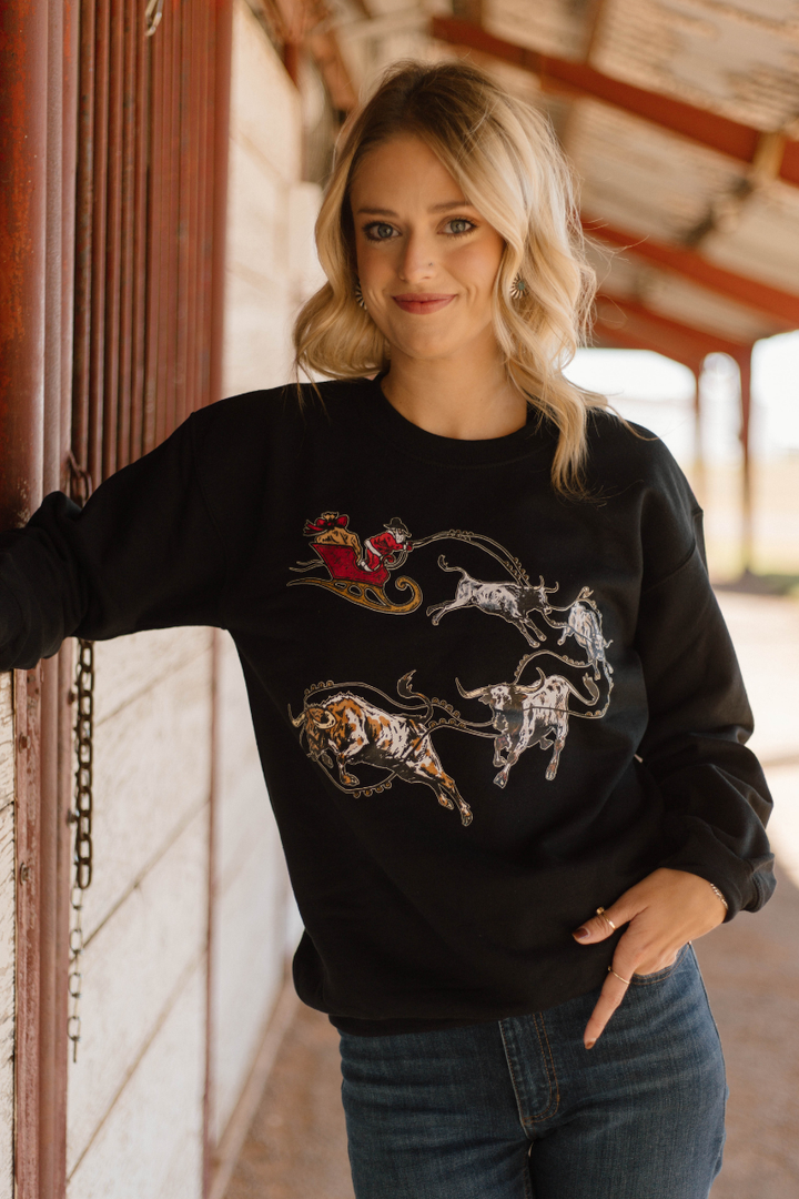 Santa's Cattle Drive Pullover