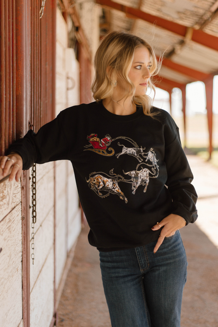 Santa's Cattle Drive Pullover