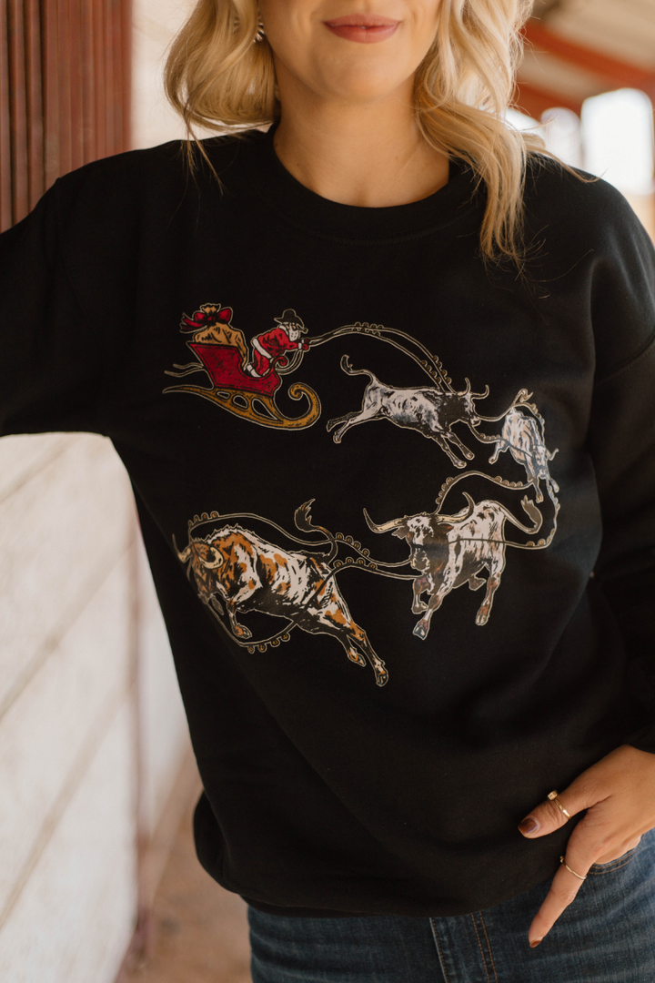 Santa's Cattle Drive Pullover