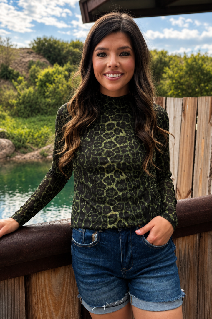 Sideline Spirit Green Mesh Top