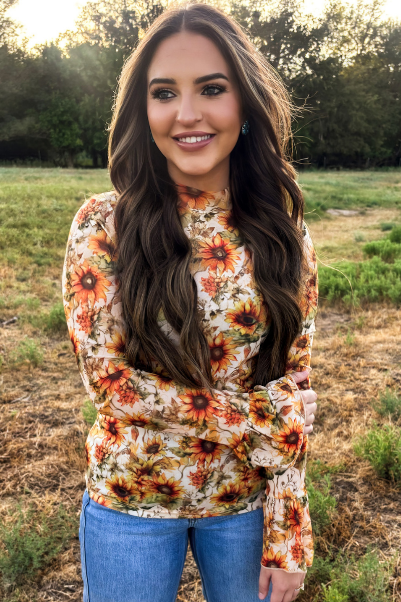 Sunflower Shine Mesh Top