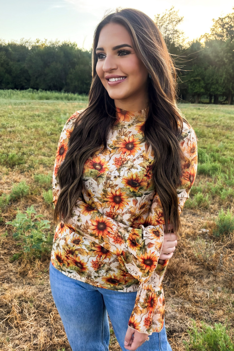 Sunflower Shine Mesh Top