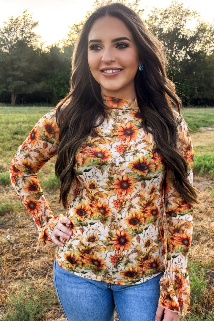 Sunflower Shine Mesh Top