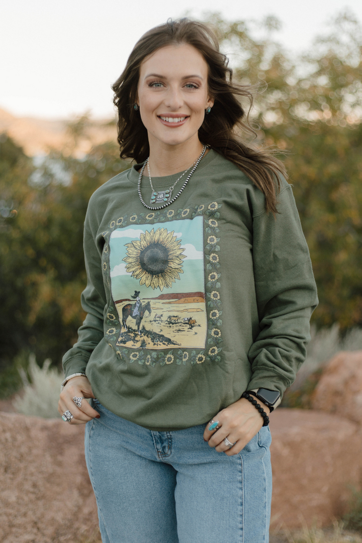 Sunflowers In The Draw Pullover