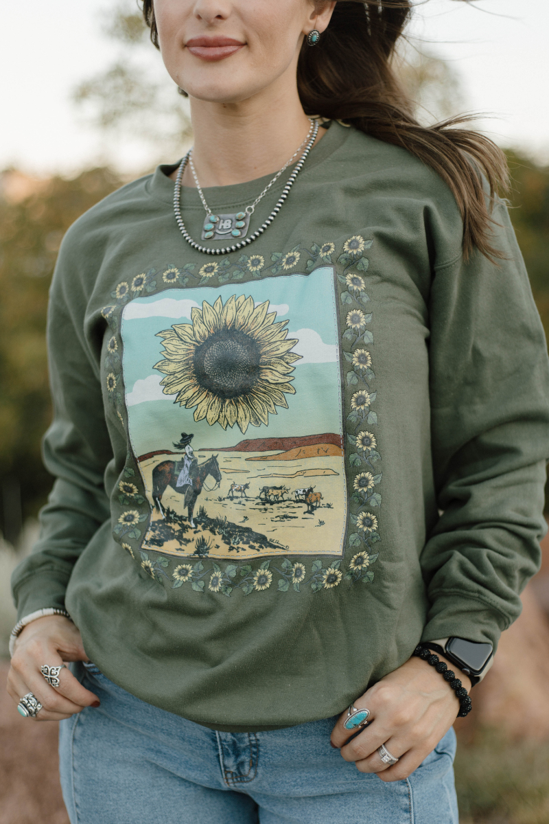 Sunflowers In The Draw Pullover