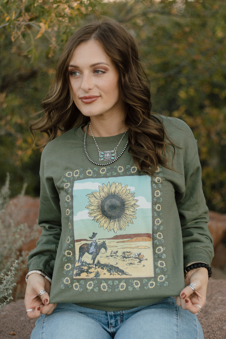 Sunflowers In The Draw Pullover