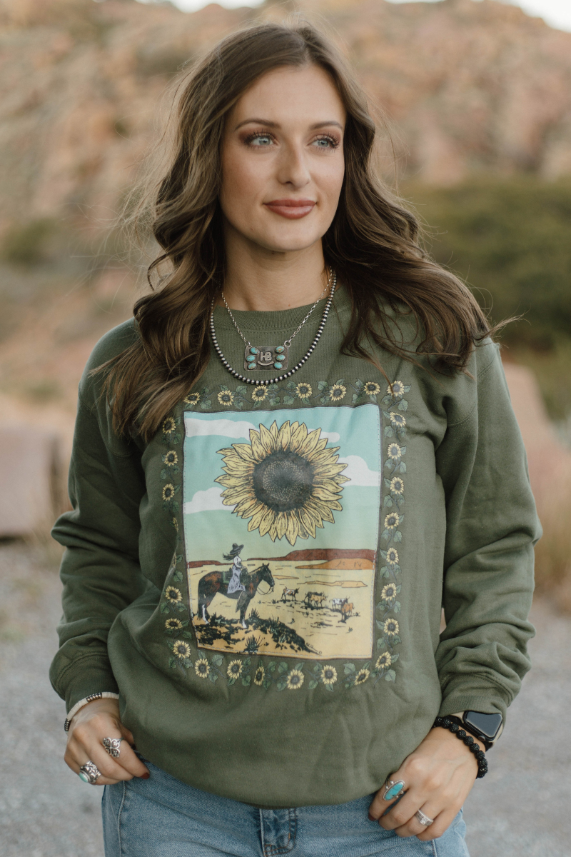 Sunflowers In The Draw Pullover