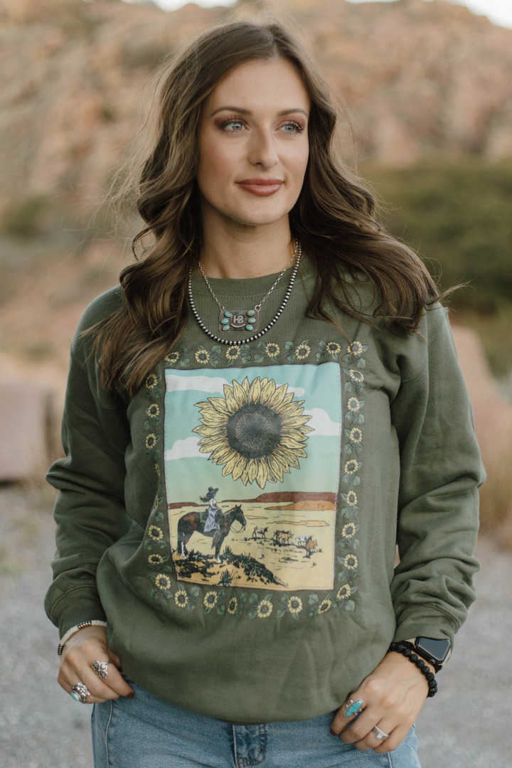 Sunflowers In The Draw Pullover