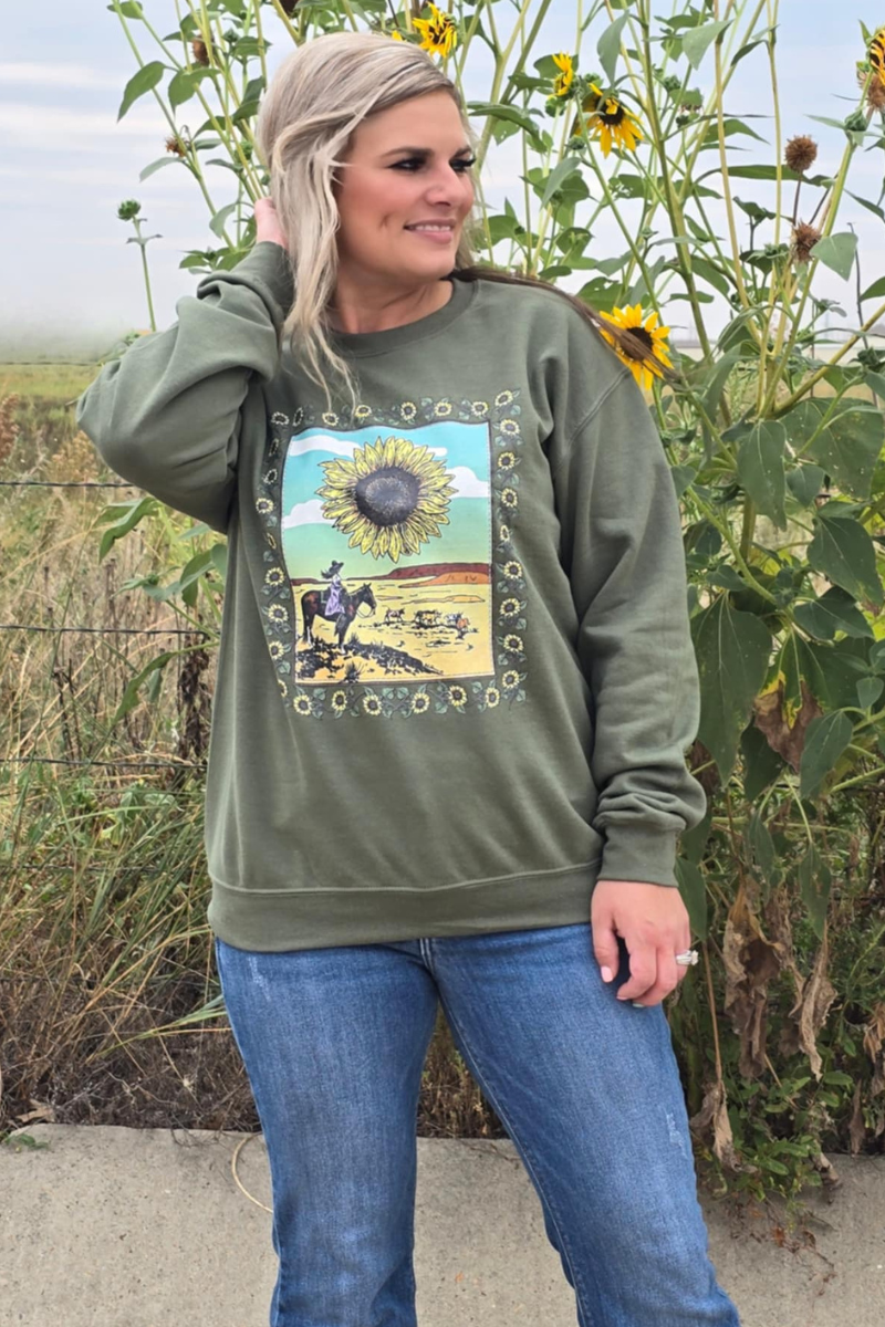 Sunflowers In The Draw Pullover