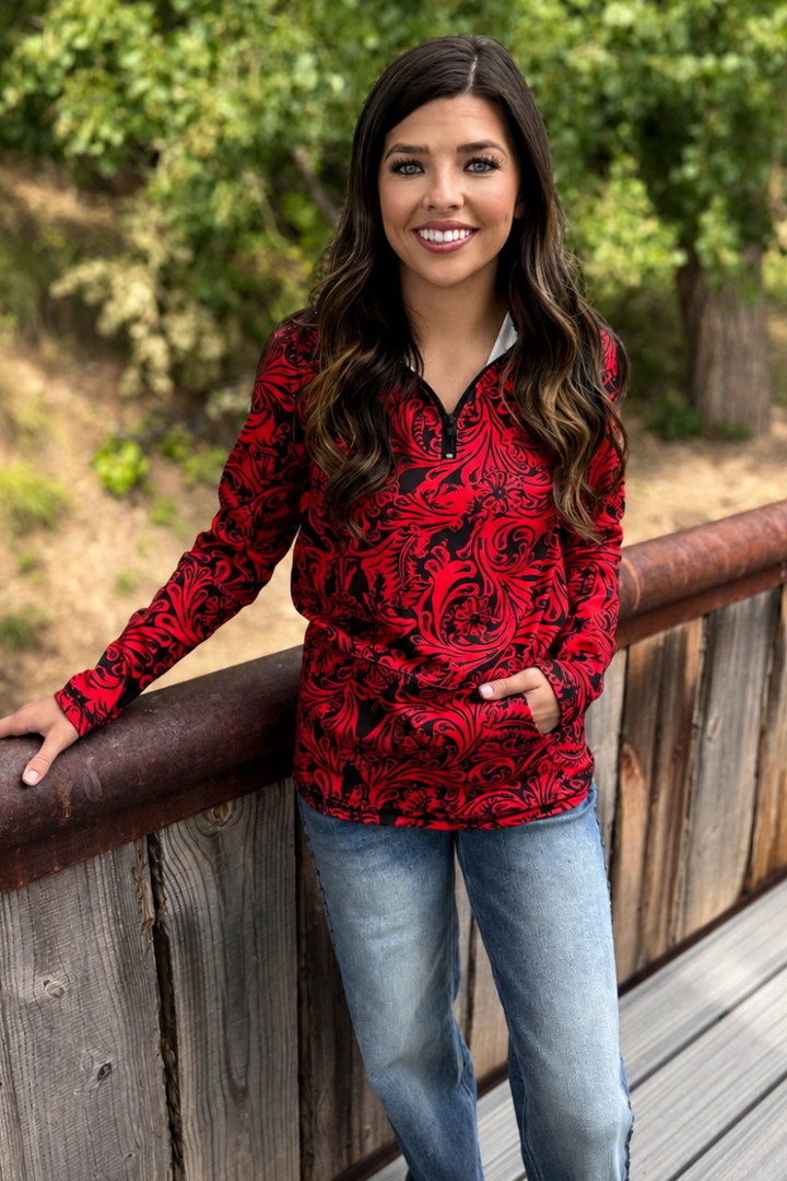 Tailgate Party Pullover Red & Black