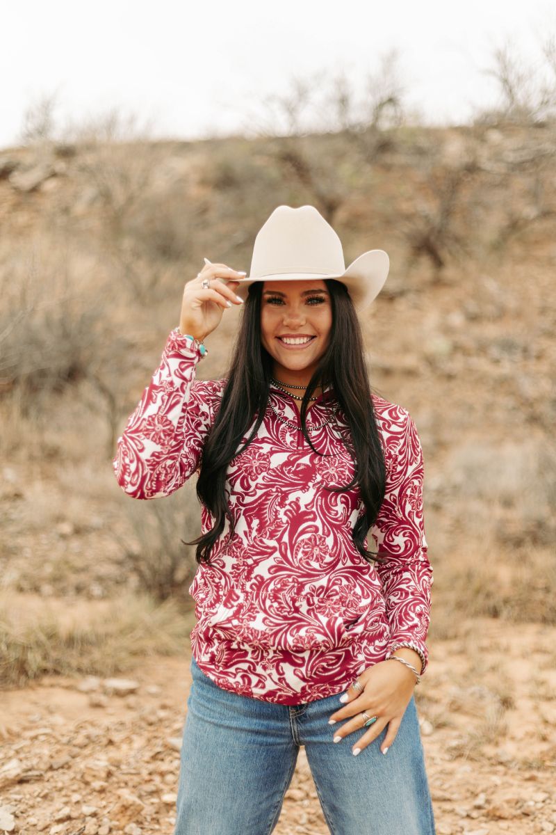 Tailgate Party Pullover Maroon & White