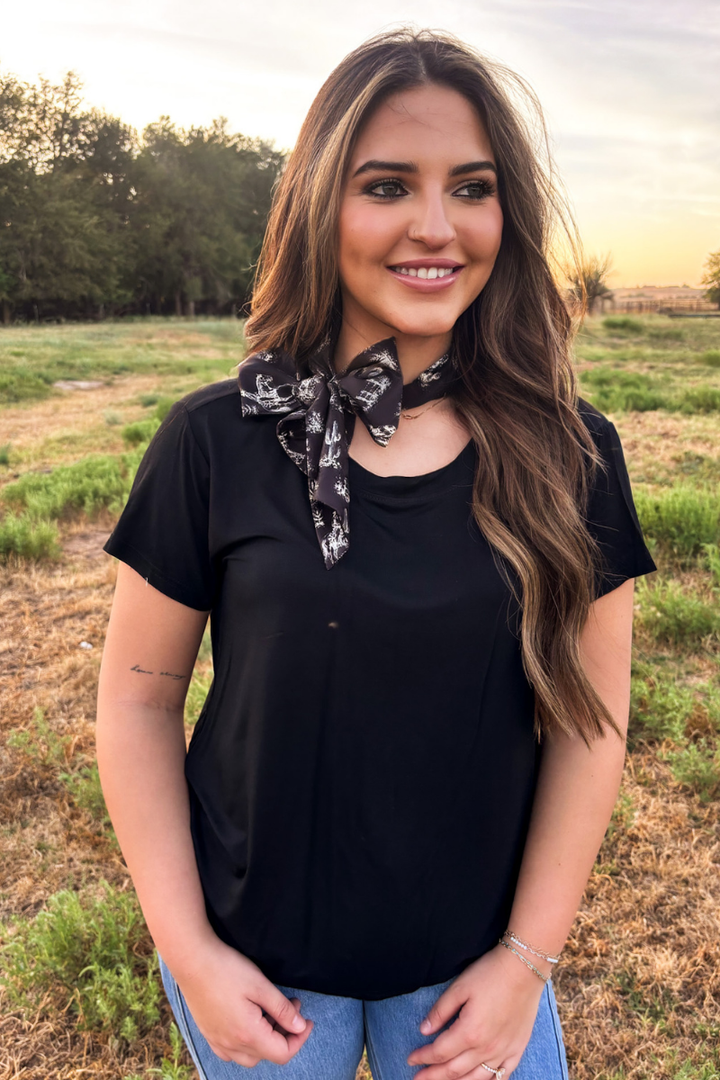 West Texas Toile Latigo Tie Top