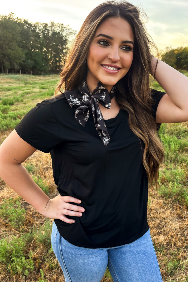 West Texas Toile Latigo Tie Top
