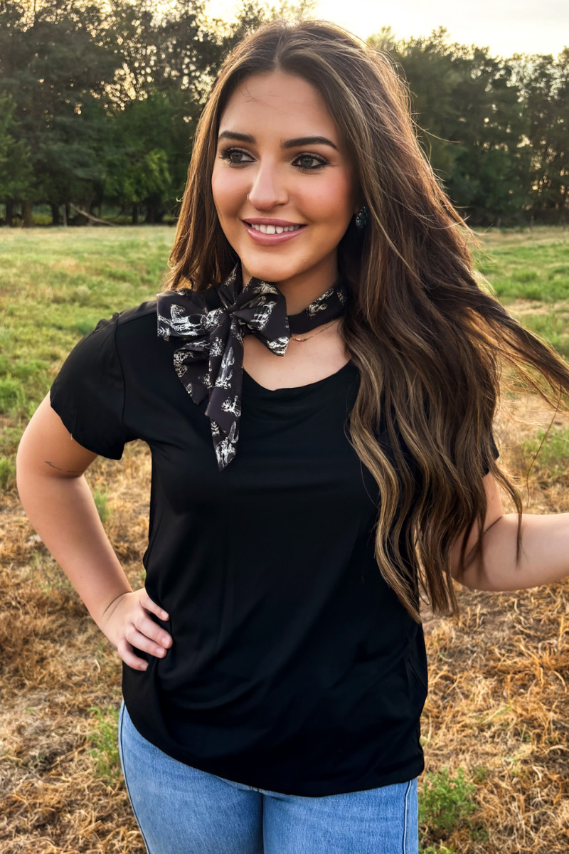West Texas Toile Latigo Tie Top