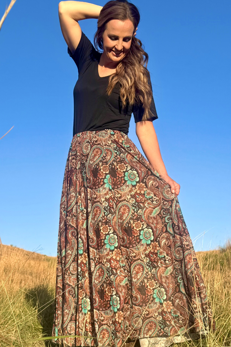 Sagebrush Swirl Maxi Skirt