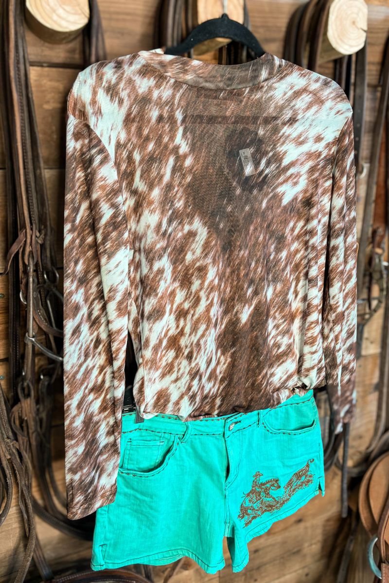 Turquoise Cowboy Cutter Shorts