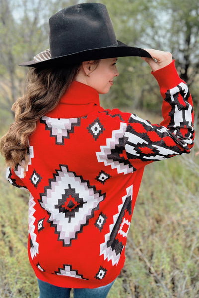 VINTAGE VAQUERA KNIT SWEATER RED