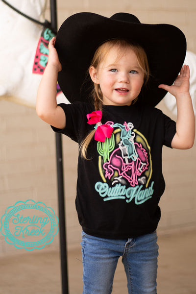 This shirt is perfect for your "out of hand' kiddo! This shirt features a vibrant neon light inspired design! Kids love bright and fun colors, so we are really proud of this one! The dark base color really allows for the design to pop off the shirt!  MSRP: $25+