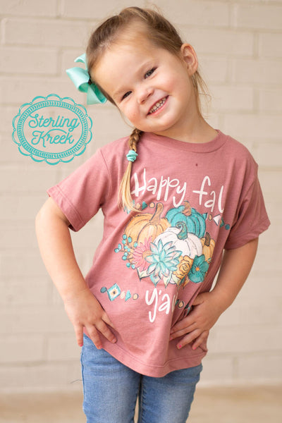 We love fall, the weather, pumpkins, the colors. This tee shirt has everything we love about fall! Bright warm colors, pumpkins, flowers,  and of-course turquoise! Happy Fall from us to YOU!  MSRP:$25+